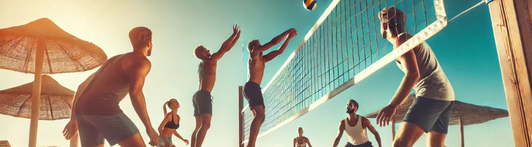 beachvolleybal tijdens sportdag